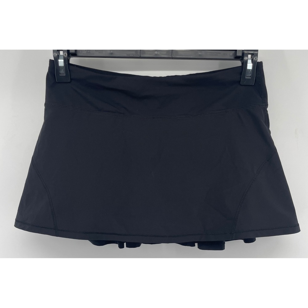 Lululemon Pace Rival Skirt 6 Black Pleated Tennis Skort Athleisure Gym Pickeball
